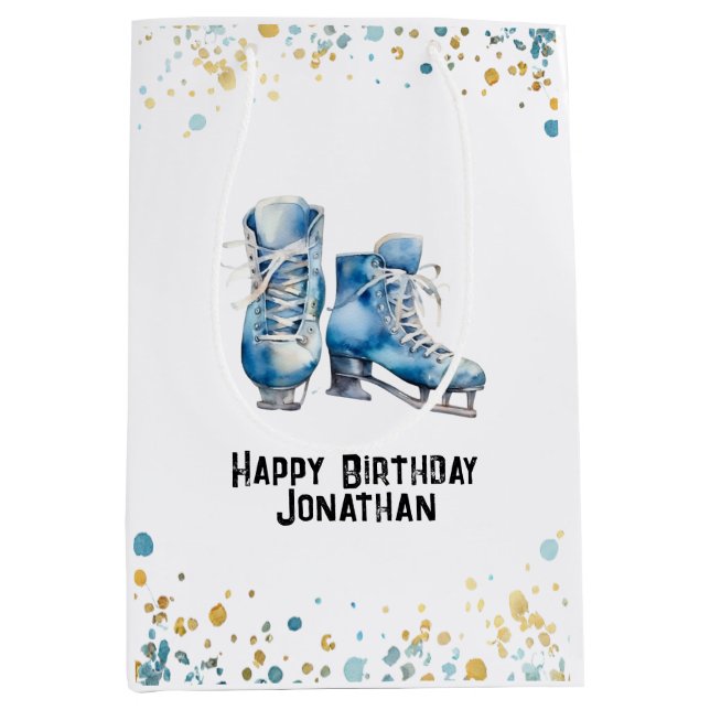 Sac cadeau de patinage sur glace, fête d'anniversa (Devant)