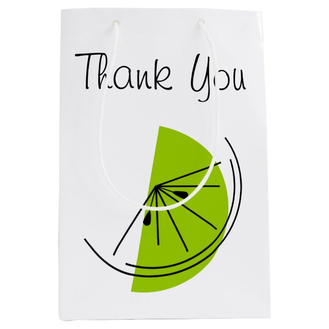 Sac cadeau de remerciement Citrus Lime moyen (Devant)
