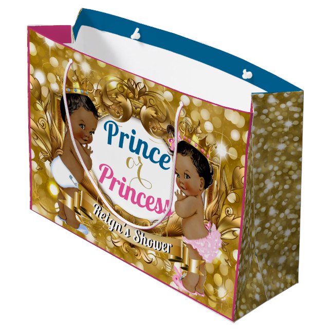 Sac cadeau de révélation de genre Prince ou Prince (Dos Angle)