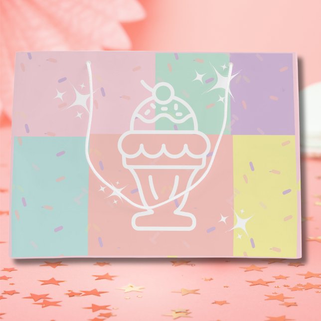 Sac Cadeau de Sundae de Glace Rétro (Retro Ice Cream Sundae Gift bag)