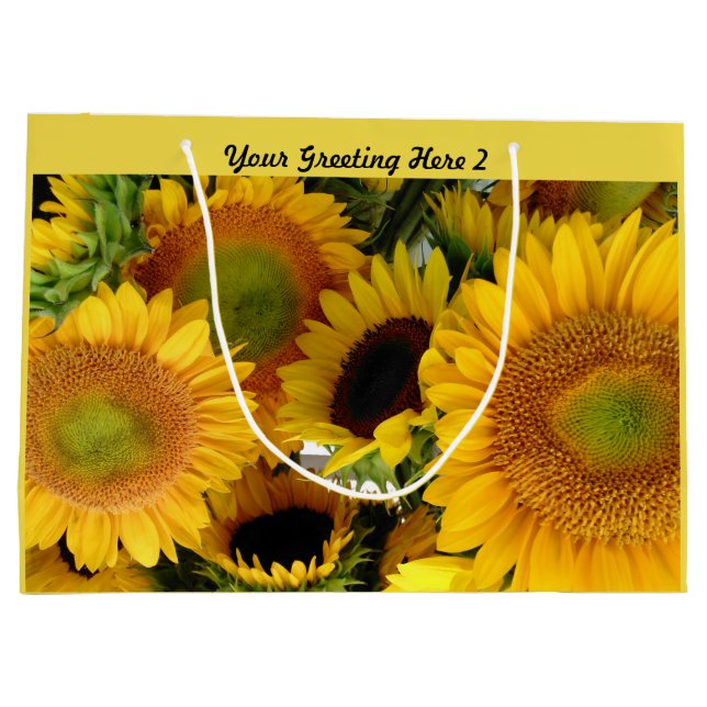 Sac cadeau de tournesol brillant Personnaliser la  (Dos)