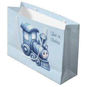 Sac cadeau de train bleu
