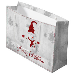 Sac cadeau de vacances Red Cute Snowman