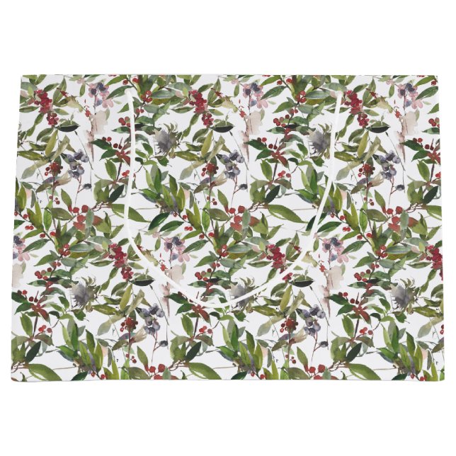 Sac cadeau de vacances Rustic Winter Berries (Devant)