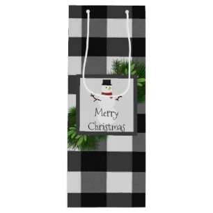 Sac cadeau de vin de Snowman Buffalo