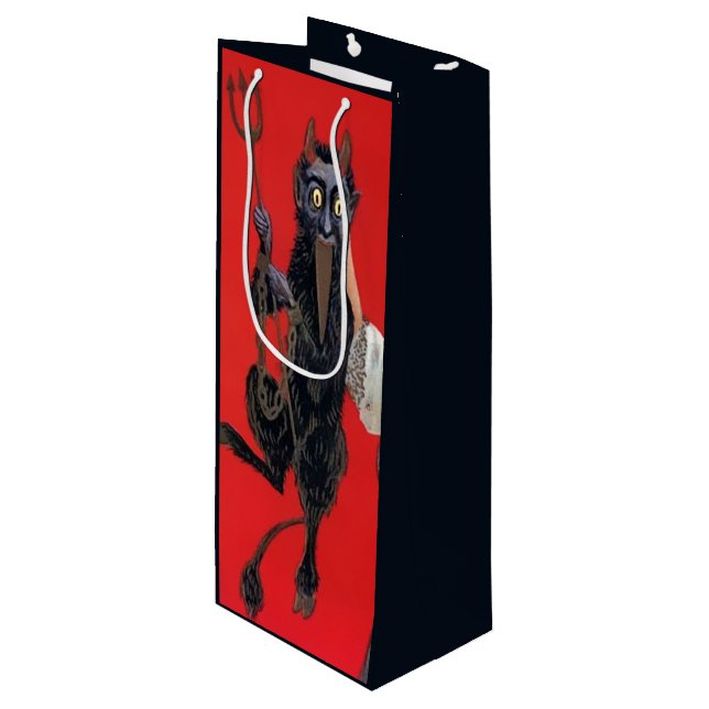 Sac cadeau de vin Krampus (Devant Angle)
