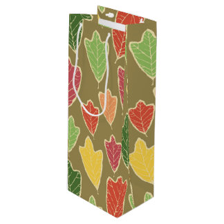 Sac cadeau de vin Motif Contemporary Fall Leaves