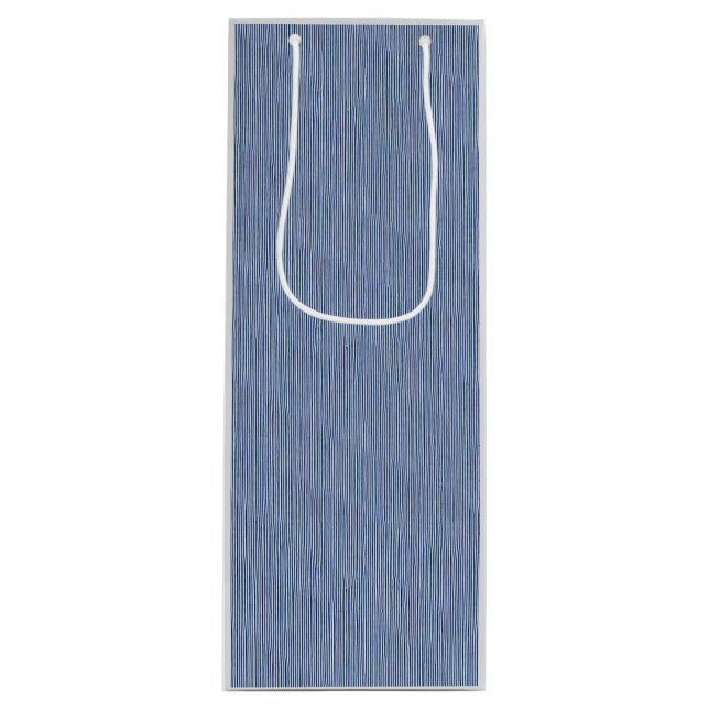 Sac cadeau de vin rayé de charme (Devant)