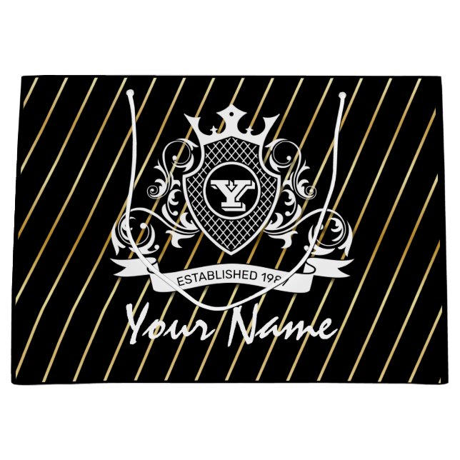 Sac cadeau design Elegenat White Monagram (Devant)