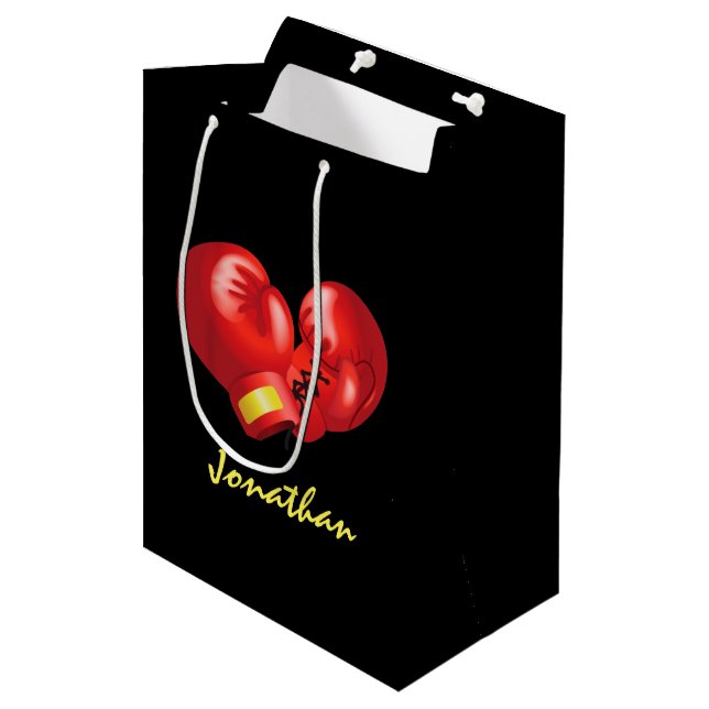 Sac cadeau design pour gants de boxe (Devant Angle)