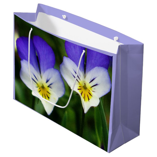 Sac cadeau deux jolies fleurs de Viola (Devant Angle)