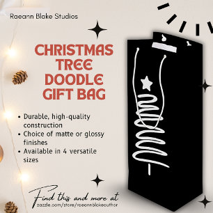 Sac cadeau Doodle Christmas Tree
