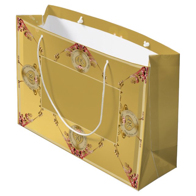 Sac cadeau du 50e ou 1er anniversaire Mariage (Dos Angle)