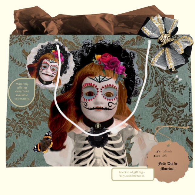 Sac cadeau Elegant Día de Muertos (Create a gift that's elegantly put together by pairing our gift bag with matching ornament tags.)