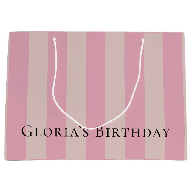 Sac cadeau élégant rose et beige (Devant)