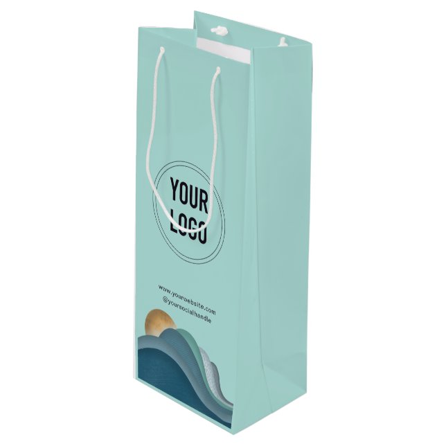Sac cadeau en papier personnalisé avec le logo de  (Devant Angle)