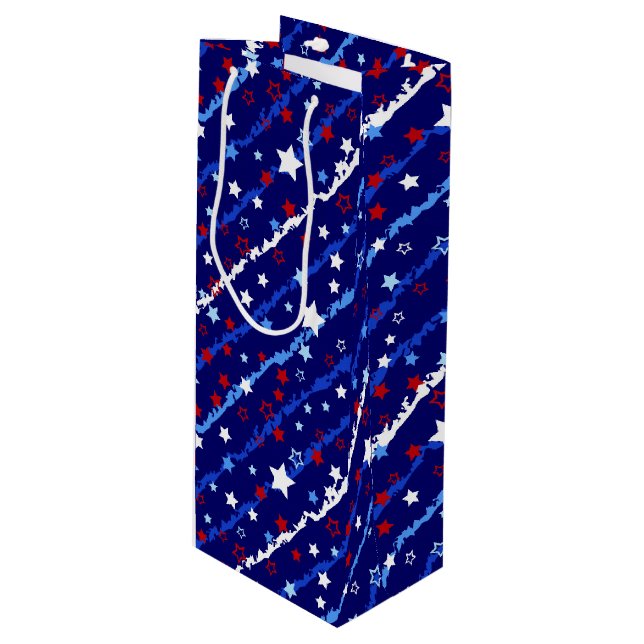 Sac cadeau Étoiles patriotiques (Devant Angle)