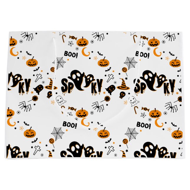 Sac cadeau fantôme géant Halloween Spooky (Devant)