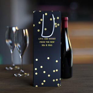 Sac cadeau Faux Gold Confetti Dots Matte Black Win