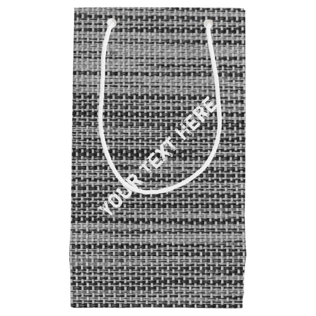 Sac cadeau Faux Grey Fabric avec nom de texte pers (Devant)