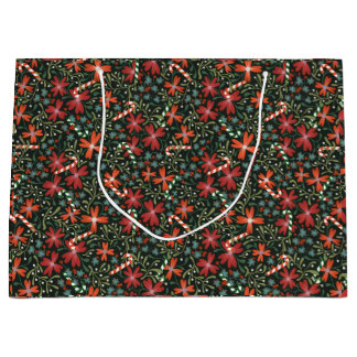 Sac cadeau festif avec fleurs et sucres de canne