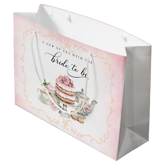 Sac cadeau Fête des mariées Tea Party - Mariée à ê (Dos Angle)