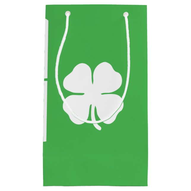 Sac cadeau feuille de trèfle blanc (Devant)