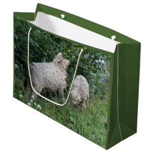 Sac cadeau Feuille mignon mouton mange