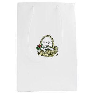 Sac cadeau Fleur de la fête de mariage Panier blan