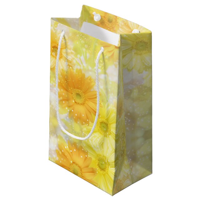 Sac cadeau Fleurs Jaunes (Devant Angle)