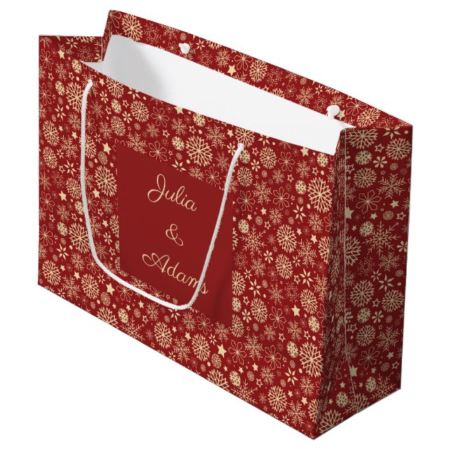 Sac cadeau flocons de neige (Devant Angle)