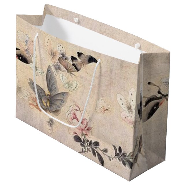 Sac Cadeau Floral Papillon Vintage (Devant Angle)