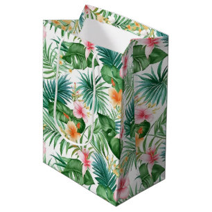 Sac cadeau floral tropical
