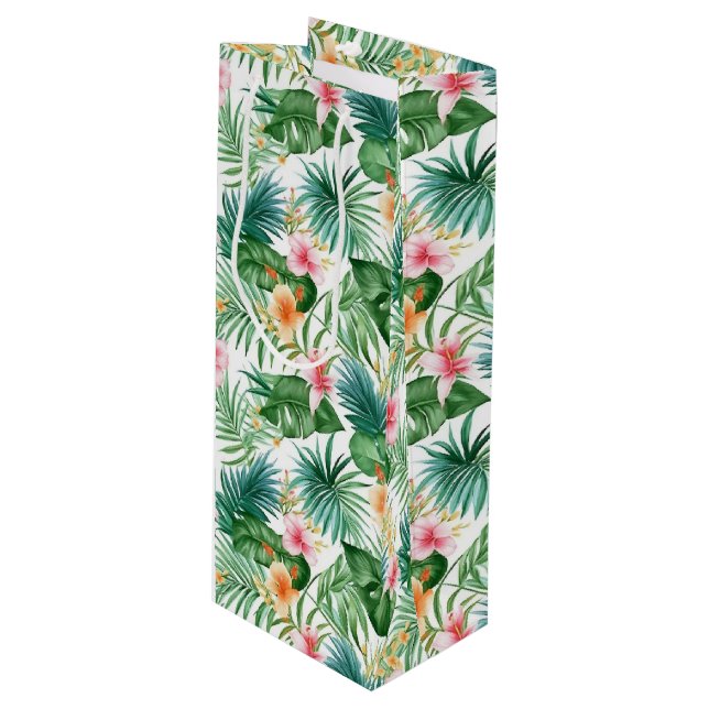 Sac cadeau floral tropical (Devant Angle)