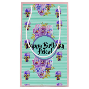 Sac Cadeau Floral Turquoise aqua Fleurs Chic Décon