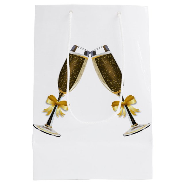 Sac cadeau flûte à champagne, sac cadeau pour mari (Dos)