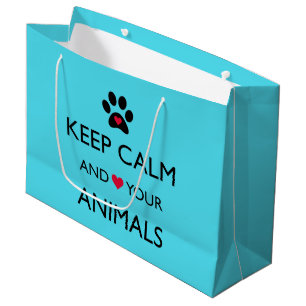 Sac Cadeau « Gardez votre calme et AIMEZ vos animaux » Grand 