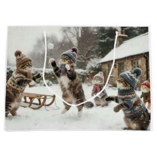 Sac cadeau géant Combat de boules de neige avec de