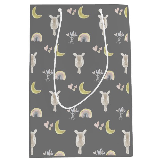 Sac cadeau Giraffe & Arc-en-ciel (Devant)