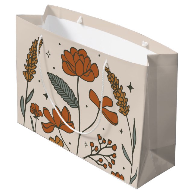 Sac cadeau grand Boho Wildflower (Dos Angle)