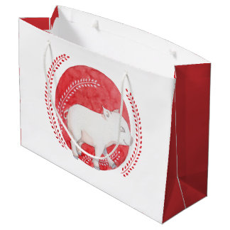 Sac Cadeau Grand sac-cadeau de cochon en cercle