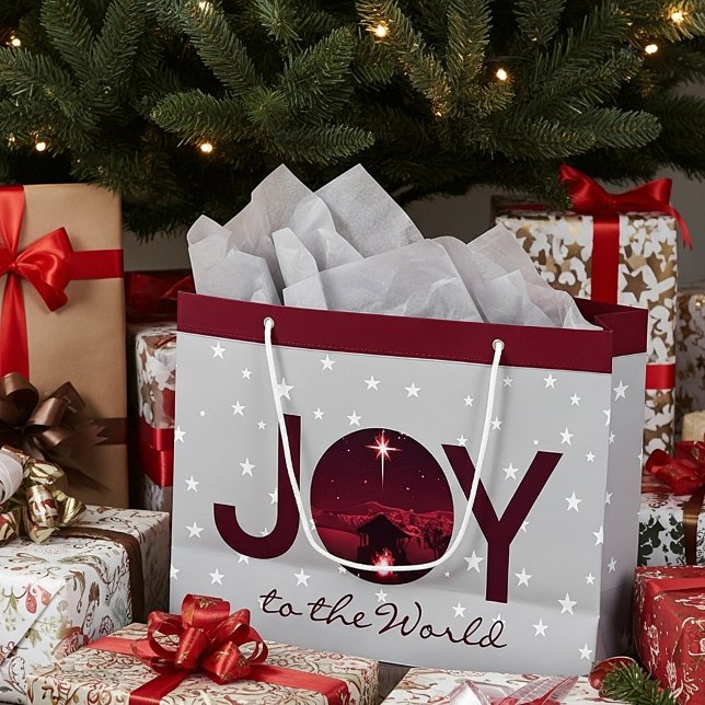 Sac cadeau grande Nativité "Joie au Monde" (Créateur téléchargé)