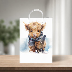 Sac cadeau Highland Cow-abunga - Blanc/Bleu