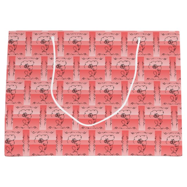 Sac Cadeau Horizontal Corail Beauté Fluide (Devant)