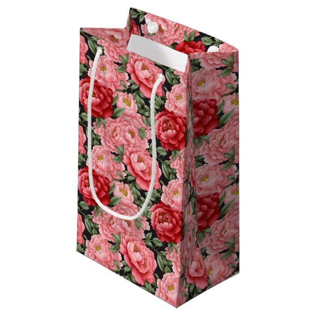 Sac cadeau imprimé floral Peony (Devant Angle)