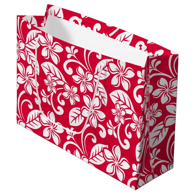 Sac cadeau ISLAND PLUMERIA (STRAWBERRY RED) (Devant Angle)