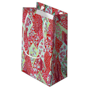 Sac cadeau japonais Washi Rouge Floral Origami Yuz