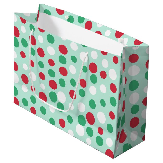 Sac cadeau Jolly Dots Festive (Devant Angle)