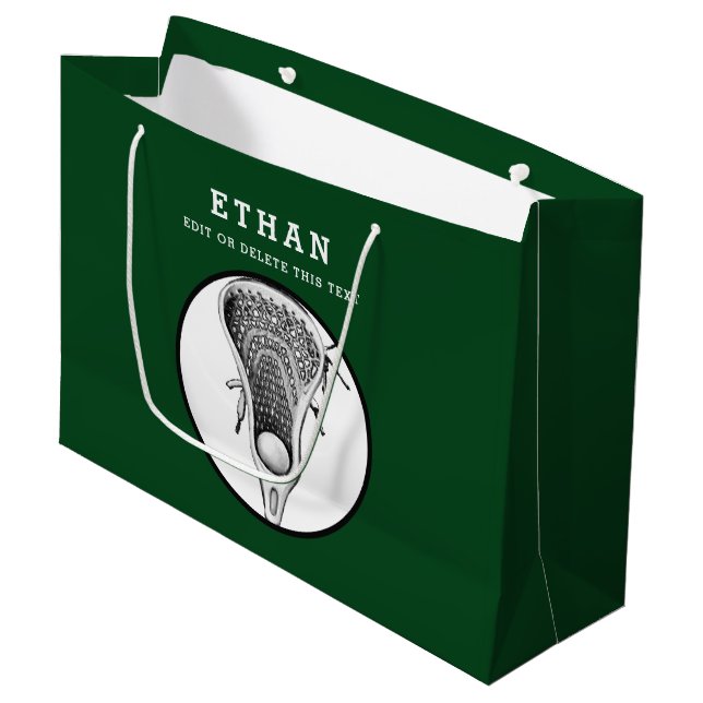 Sac cadeau Lacrosse Green Large (Devant Angle)