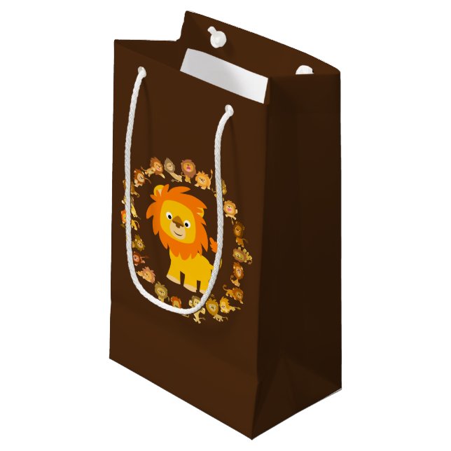Sac cadeau Lion Mandala en caricature mignonne (Devant Angle)